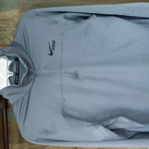 Nike Lacrosse Gray Quarter Zip Pullover - Men's Medium - Picture 2 of 10